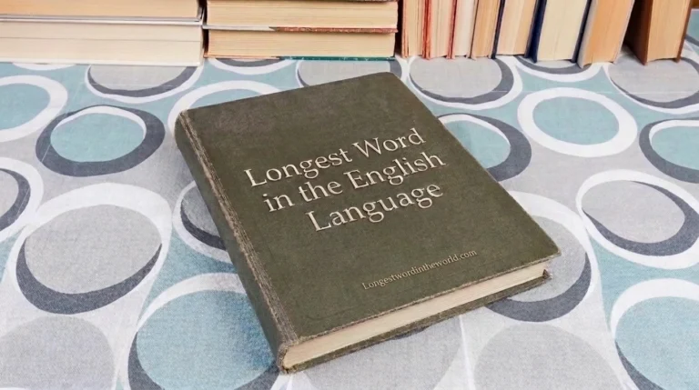 A book with titled The longest word in the English language lying on a table