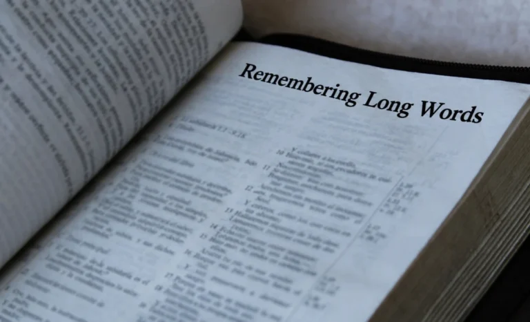 Remembering Long Words -- photo of a book's page about remebring long words